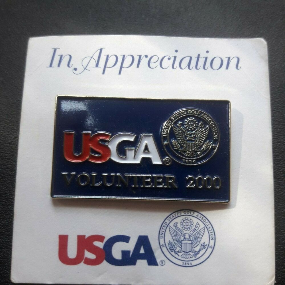 Vintage USGA Volunteer 2000 Enamel Pin United States Golf Association NEW/CARD